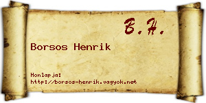 Borsos Henrik névjegykártya
